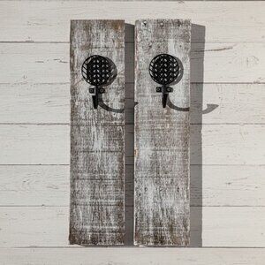 Set of Rustic Reclaimed Wood Coat Hooks Farmhouse Barnwood Hangers Southwestern
